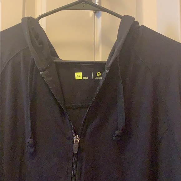 Black long sleeve zip up with hood - Picture 2 of 2